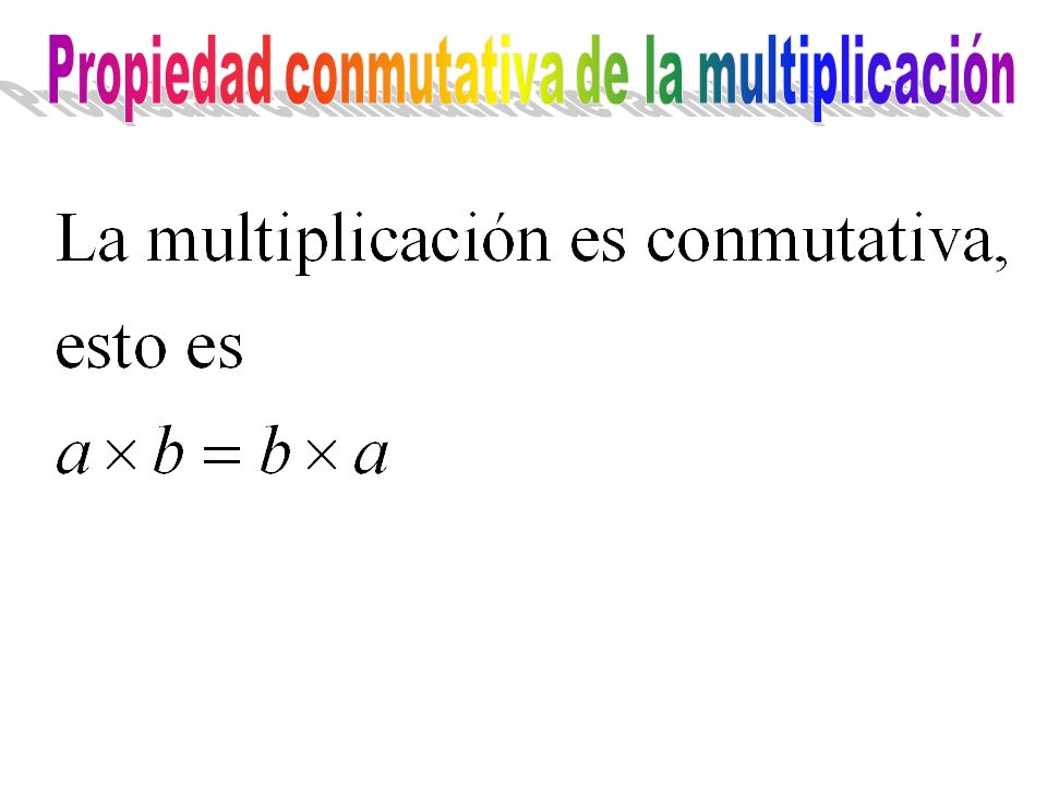 Propiedad conmutativa de la multiplicación