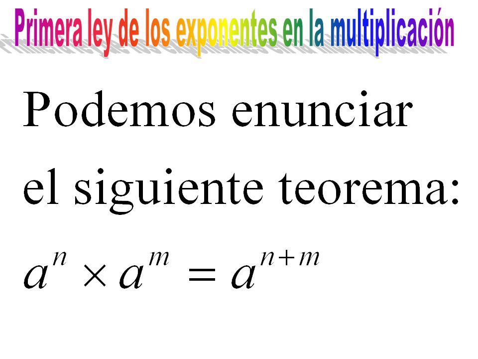 Primera ley de los exponentes en la multiplicación