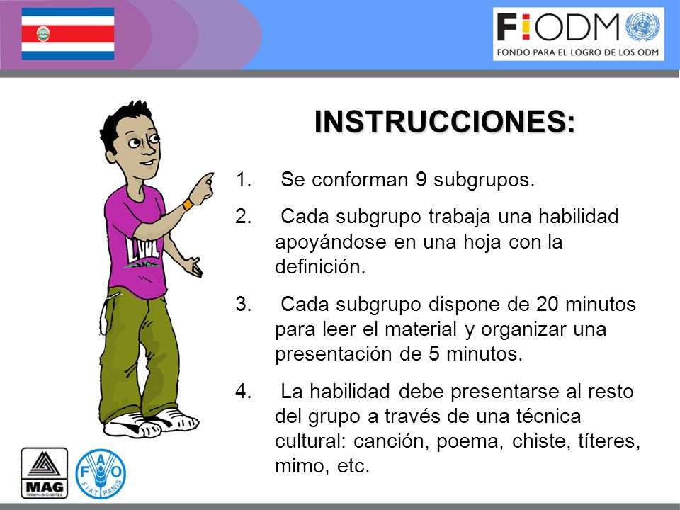 INSTRUCCIONES: Se conforman 9 subgrupos.