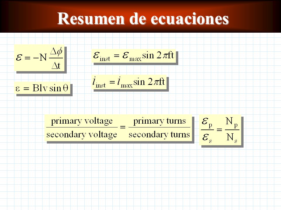 Resumen de ecuaciones