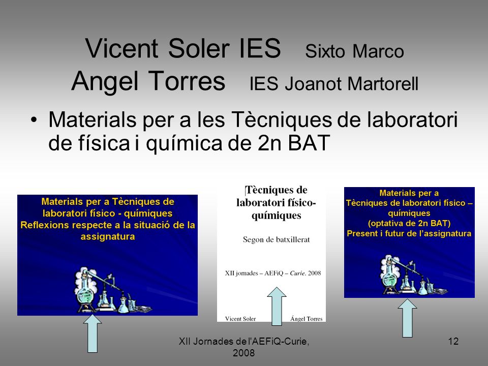 Vicent Soler IES Sixto Marco Angel Torres IES Joanot Martorell