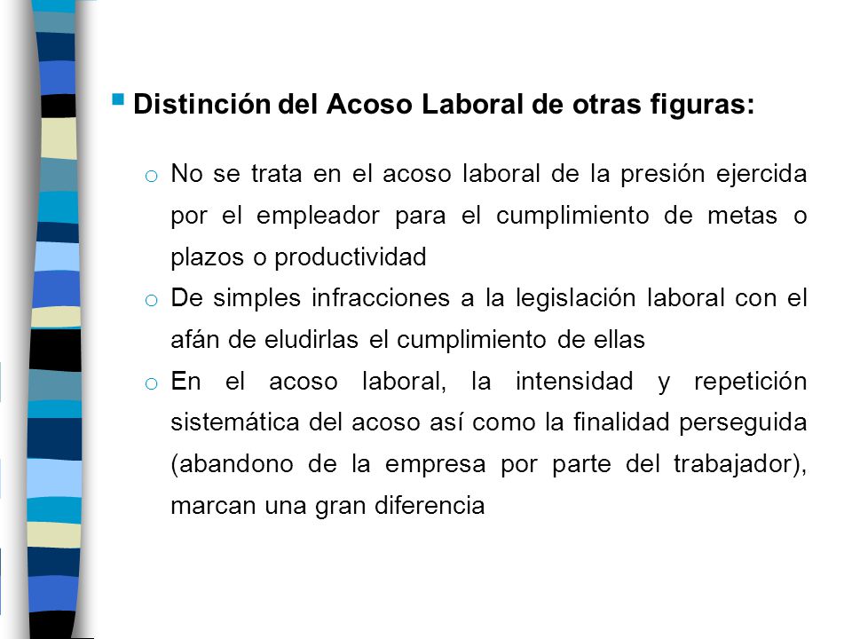 Distinción del Acoso Laboral de otras figuras: