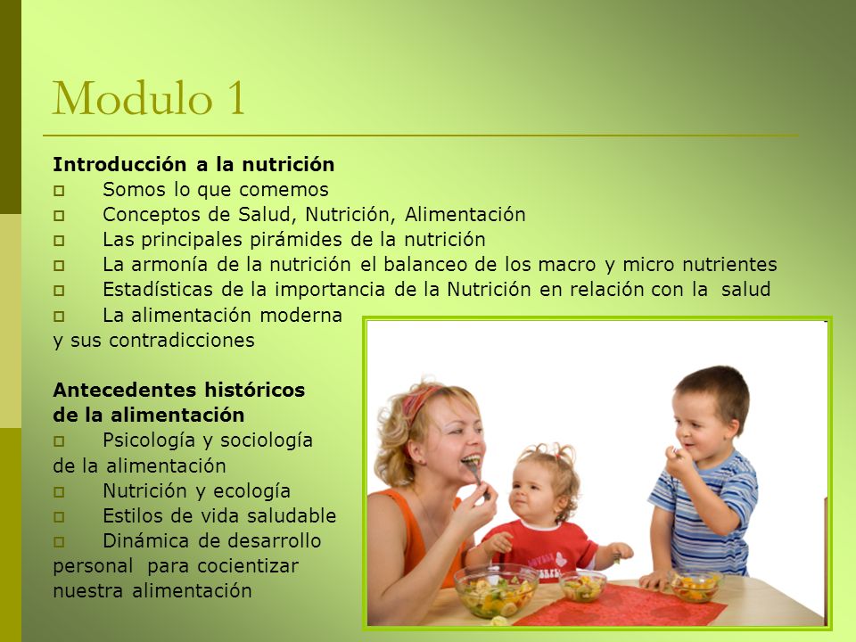 Modulo 1 Introducción a la nutrición Somos lo que comemos
