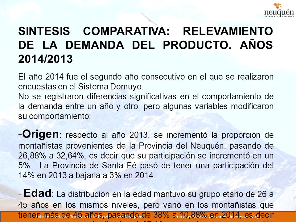 SINTESIS COMPARATIVA: RELEVAMIENTO DE LA DEMANDA DEL PRODUCTO