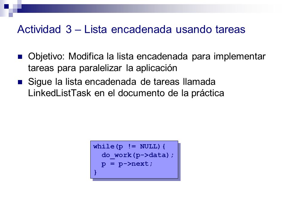 Actividad 3 – Lista encadenada usando tareas