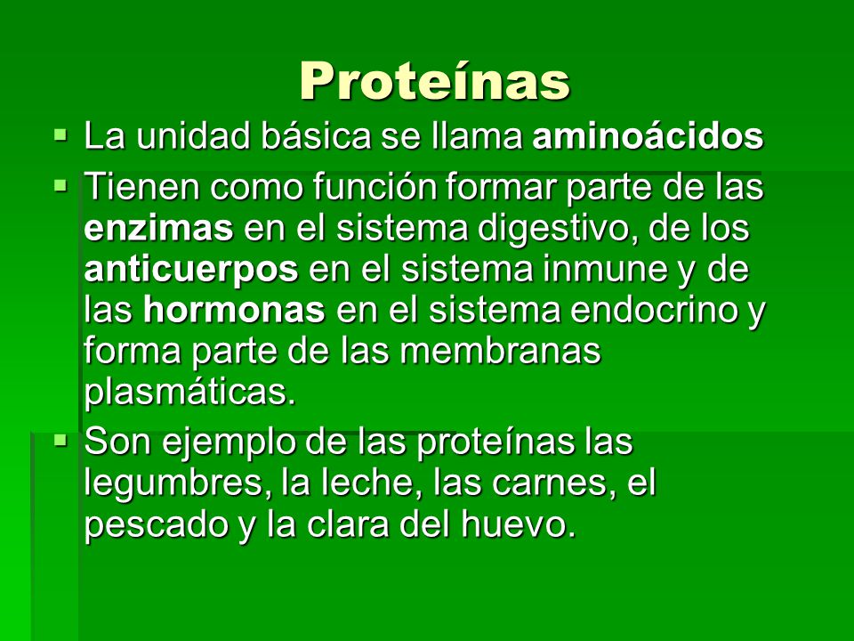 Proteínas La unidad básica se llama aminoácidos