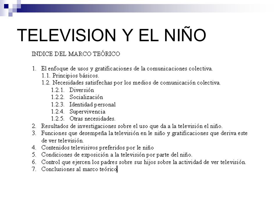 TELEVISION Y EL NIÑO
