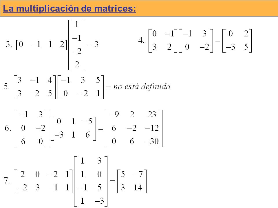 La multiplicación de matrices: