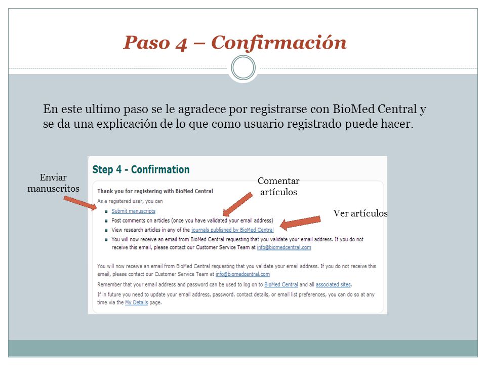 Paso 4 – Confirmación