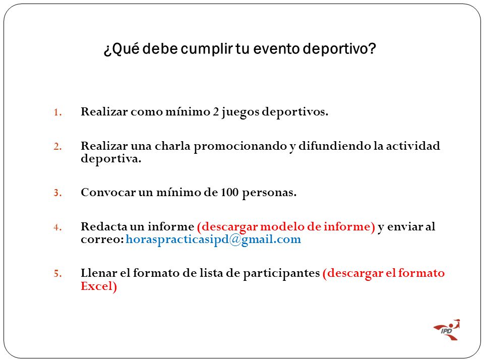 ¿Qué debe cumplir tu evento deportivo