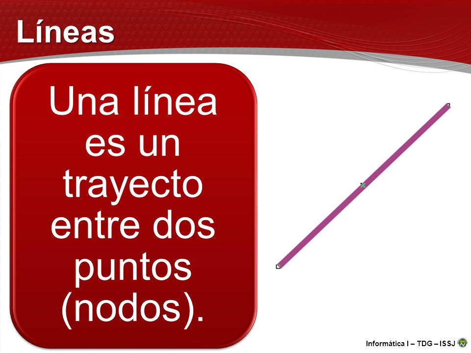 Una línea es un trayecto entre dos puntos (nodos).
