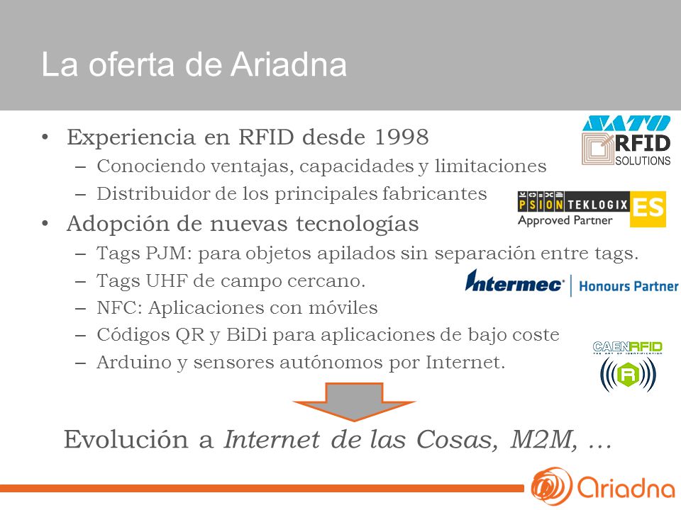 La oferta de Ariadna Evolución a Internet de las Cosas, M2M, …