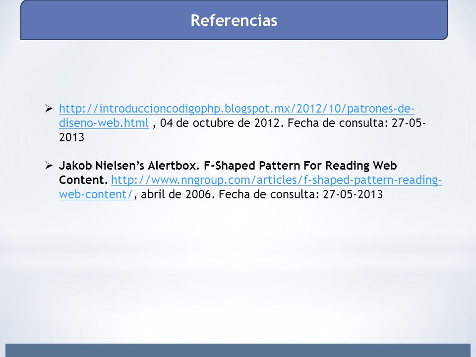 Referencias   , 04 de octubre de Fecha de consulta: