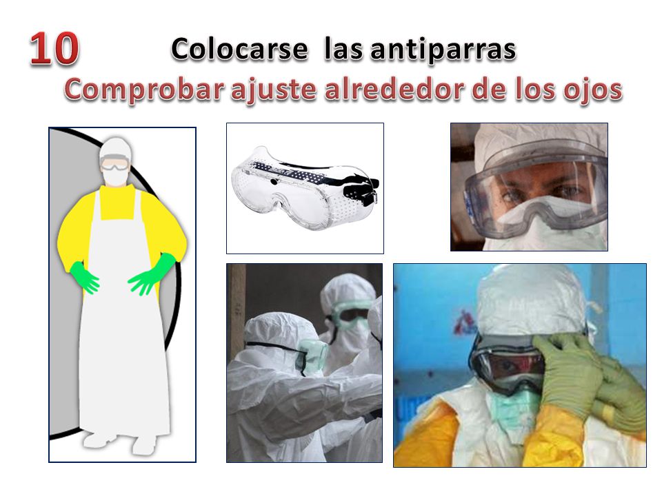 Colocarse las antiparras Comprobar ajuste alrededor de los ojos