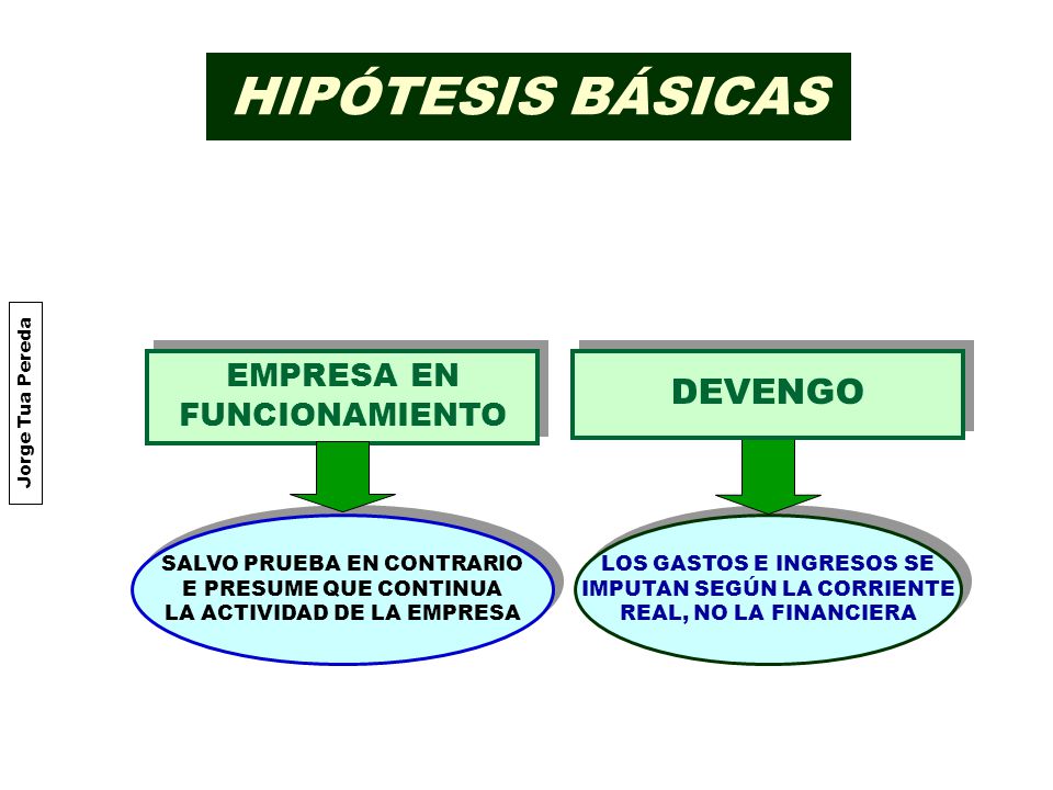HIPÓTESIS BÁSICAS DEVENGO EMPRESA EN FUNCIONAMIENTO