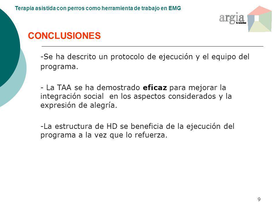-Se ha descrito un protocolo de ejecución y el equipo del programa.