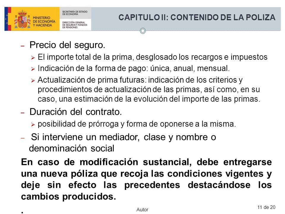 CAPITULO II: CONTENIDO DE LA POLIZA