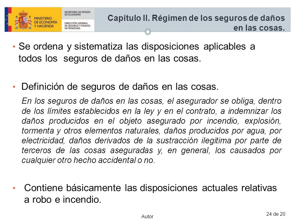 Capítulo II. Régimen de los seguros de daños en las cosas.
