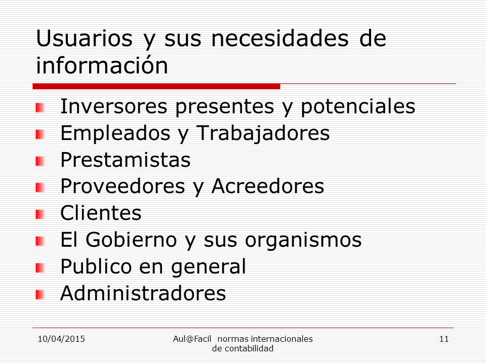 Usuarios y sus necesidades de información