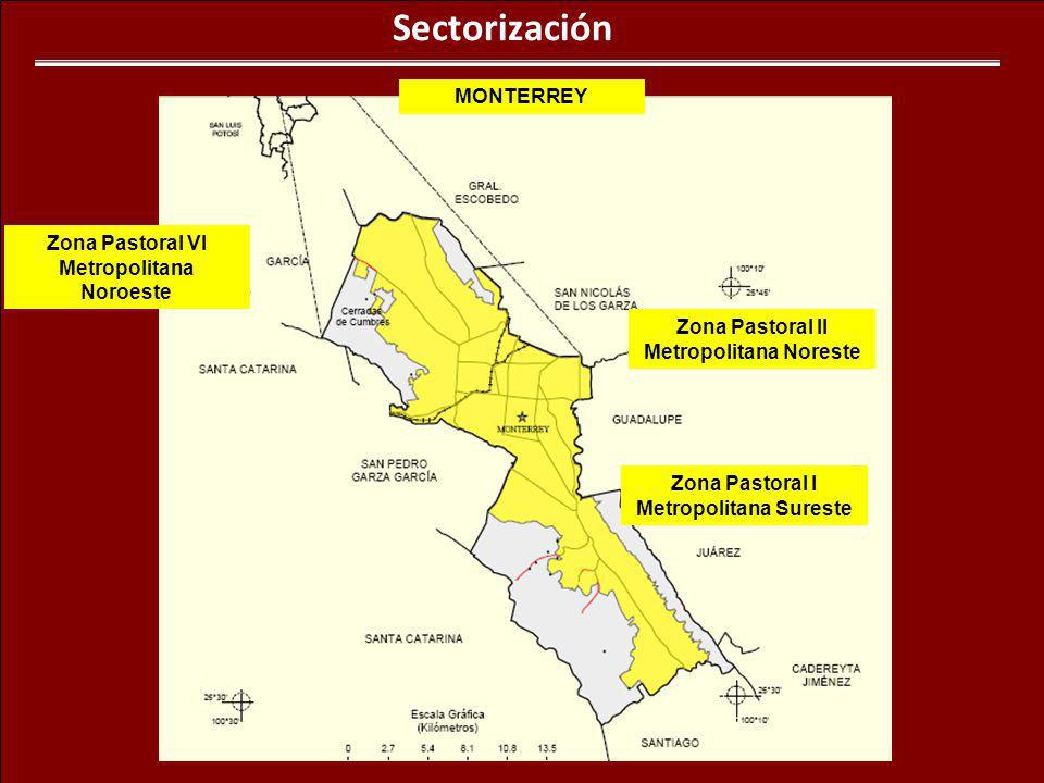 Sectorización MONTERREY Zona Pastoral VI Metropolitana Noroeste