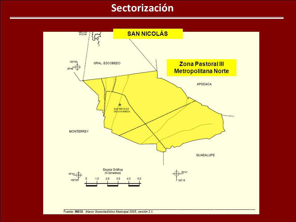 Sectorización SAN NICOLÁS Zona Pastoral III Metropolitana Norte