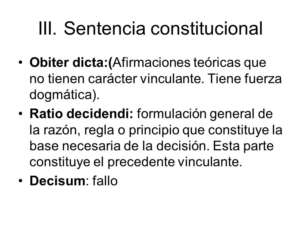 III. Sentencia constitucional