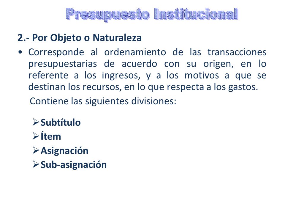 Presupuesto Institucional