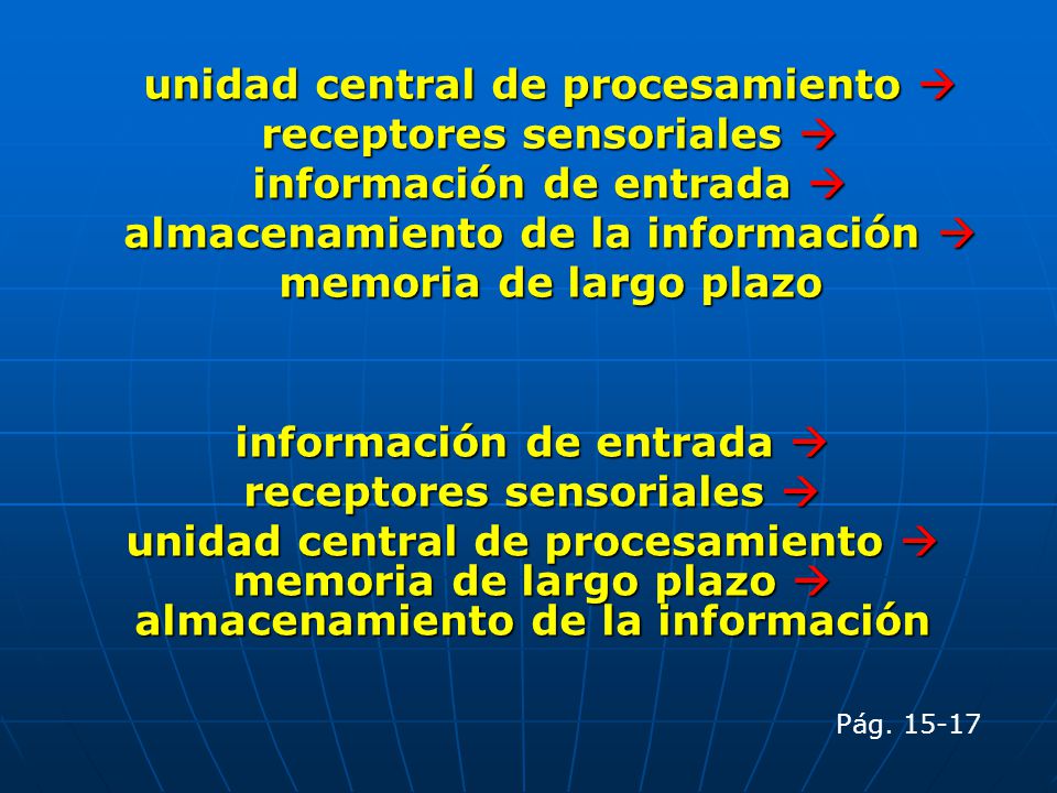 unidad central de procesamiento  receptores sensoriales 