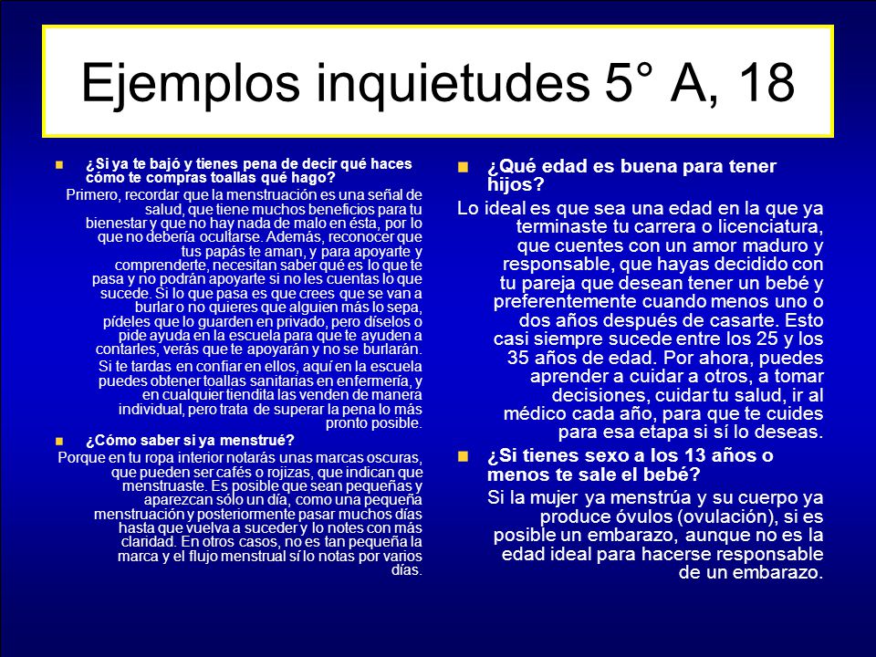 Ejemplos inquietudes 5° A, 18