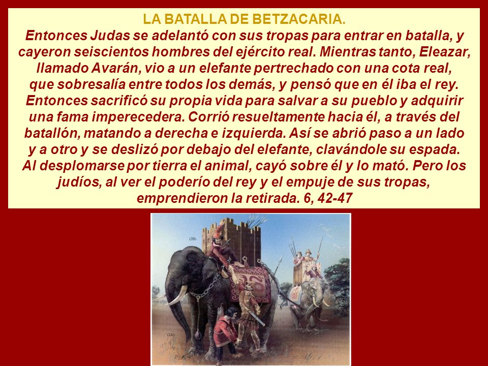 y a otro y se deslizó por debajo del elefante, clavándole su espada.