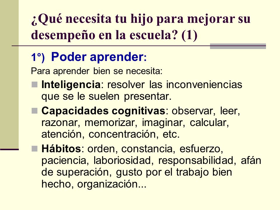 ¿Qué necesita tu hijo para mejorar su desempeño en la escuela (1)