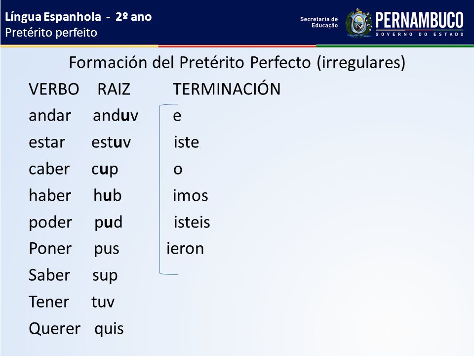 Língua Espanhola - 2º ano Pretérito perfeito