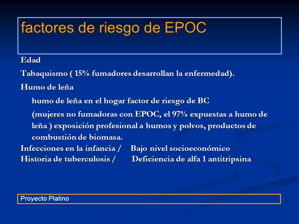factores de riesgo de EPOC