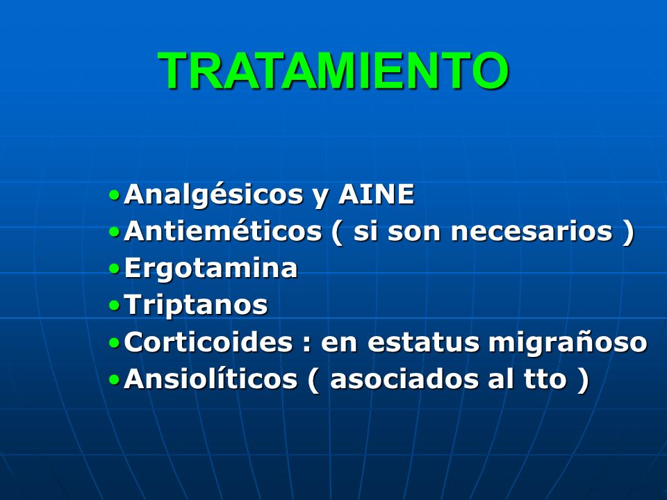 TRATAMIENTO Analgésicos y AINE Antieméticos ( si son necesarios )