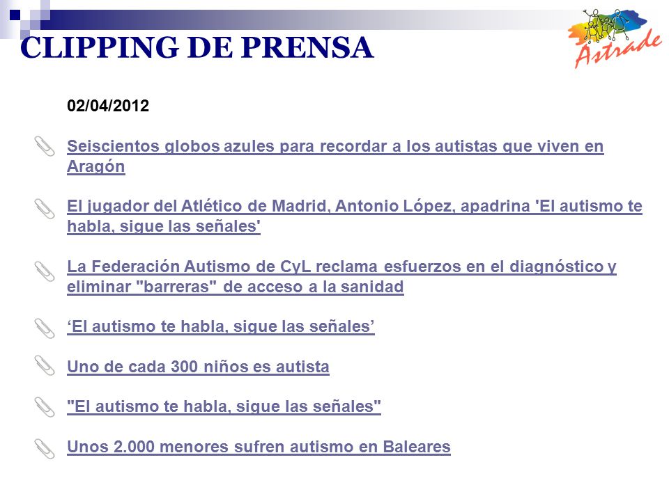 CLIPPING DE PRENSA 02/04/2012. Seiscientos globos azules para recordar a los autistas que viven en Aragón.