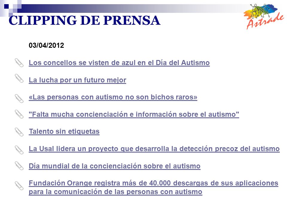 CLIPPING DE PRENSA 03/04/2012. Los concellos se visten de azul en el Día del Autismo. La lucha por un futuro mejor.
