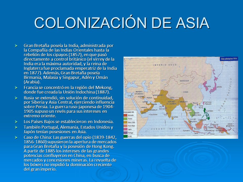 COLONIZACIÓN DE ASIA