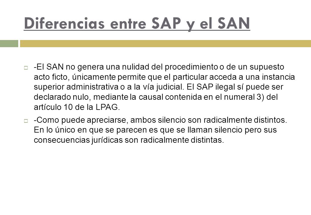 Diferencias entre SAP y el SAN