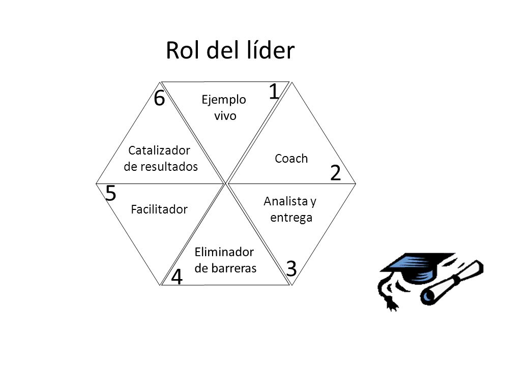 Rol del líder Ejemplo vivo Catalizador Coach de resultados