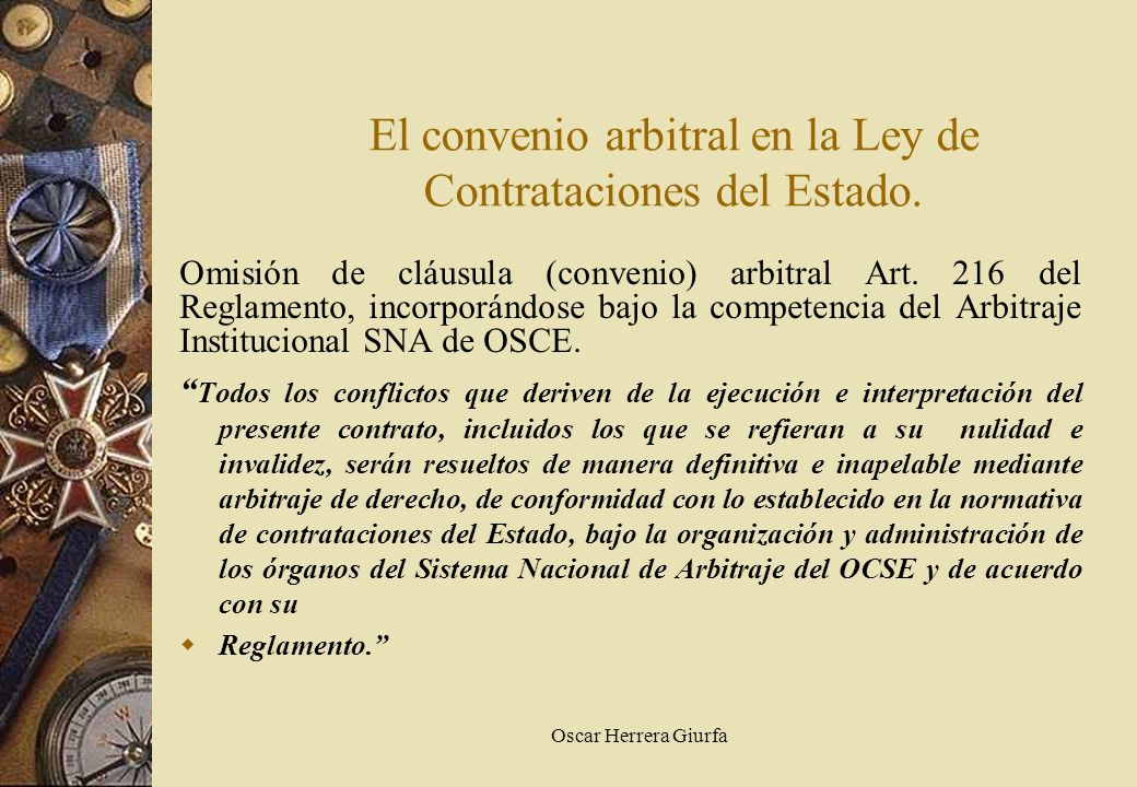 El convenio arbitral en la Ley de Contrataciones del Estado.
