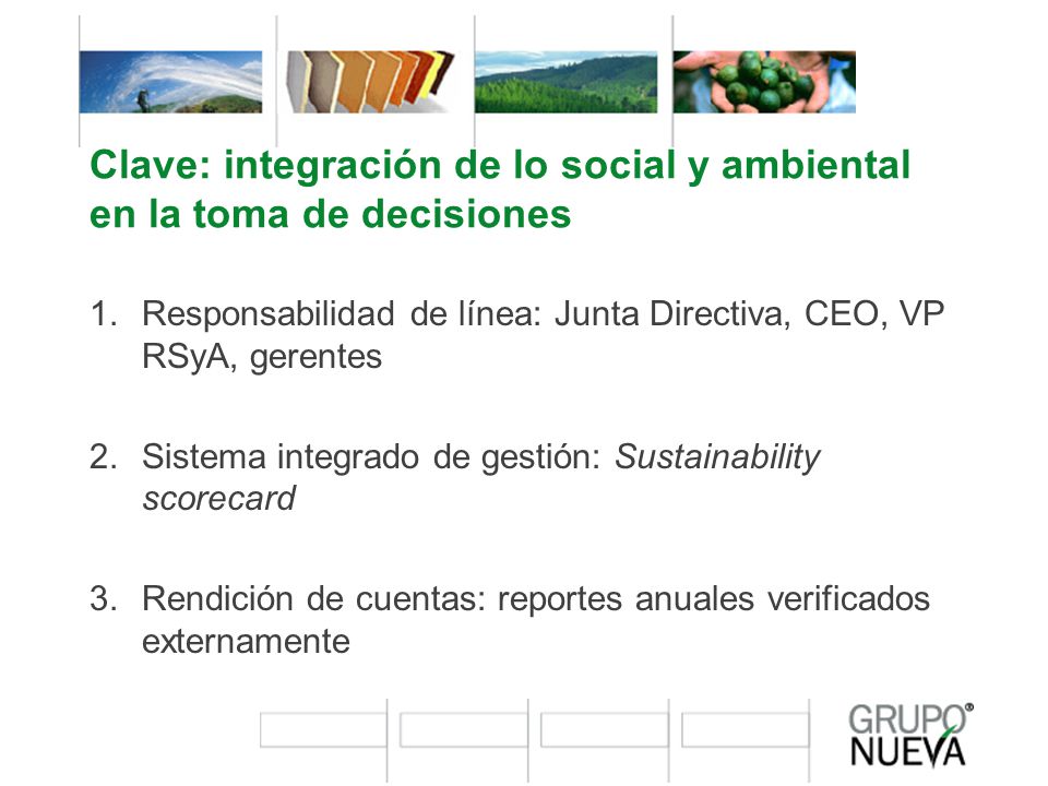 Clave: integración de lo social y ambiental en la toma de decisiones