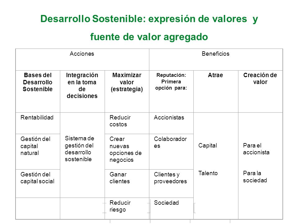 Desarrollo Sostenible: expresión de valores y fuente de valor agregado