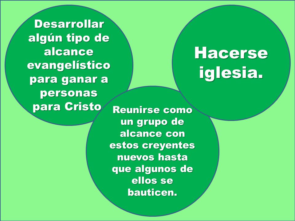 Desarrollar algún tipo de alcance evangelístico para ganar a personas para Cristo.