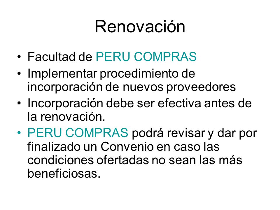 Renovación Facultad de PERU COMPRAS
