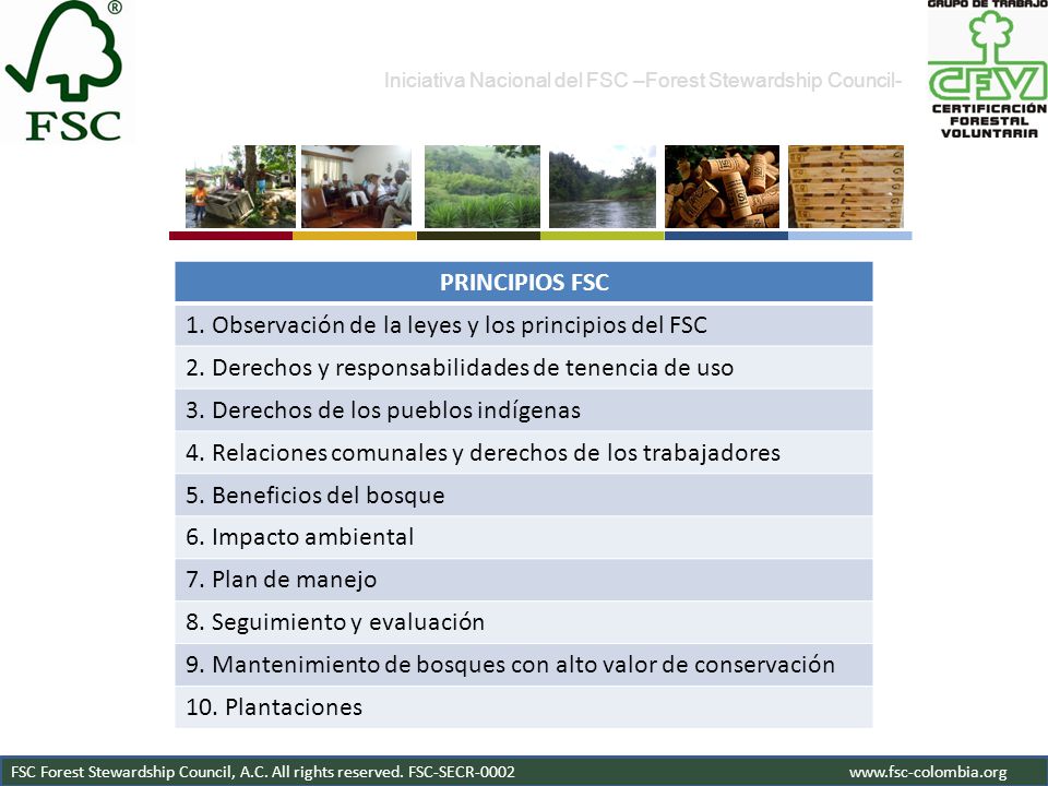 1. Observación de la leyes y los principios del FSC