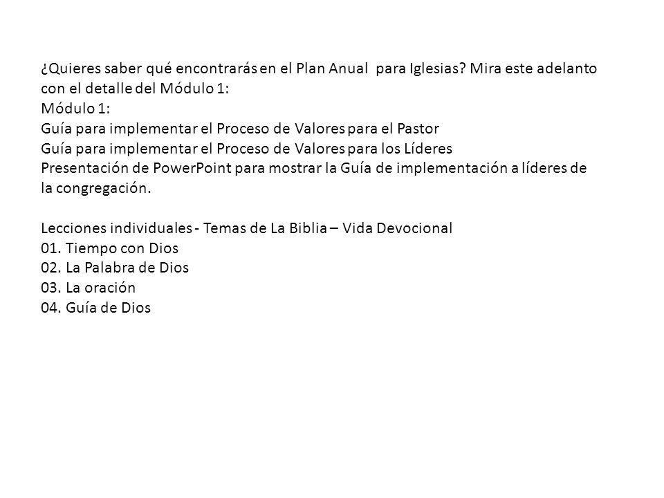 ¿Quieres saber qué encontrarás en el Plan Anual para Iglesias