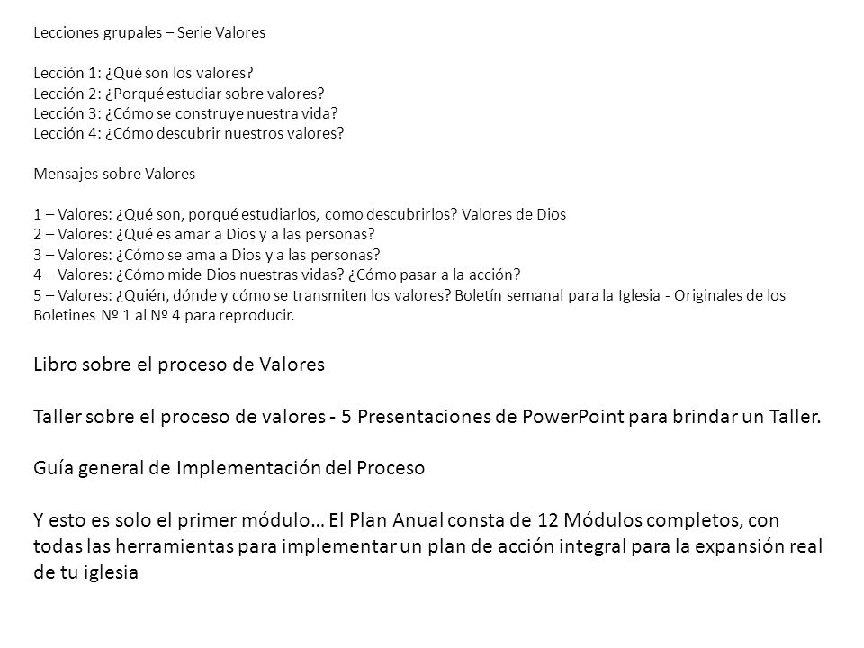 Libro sobre el proceso de Valores