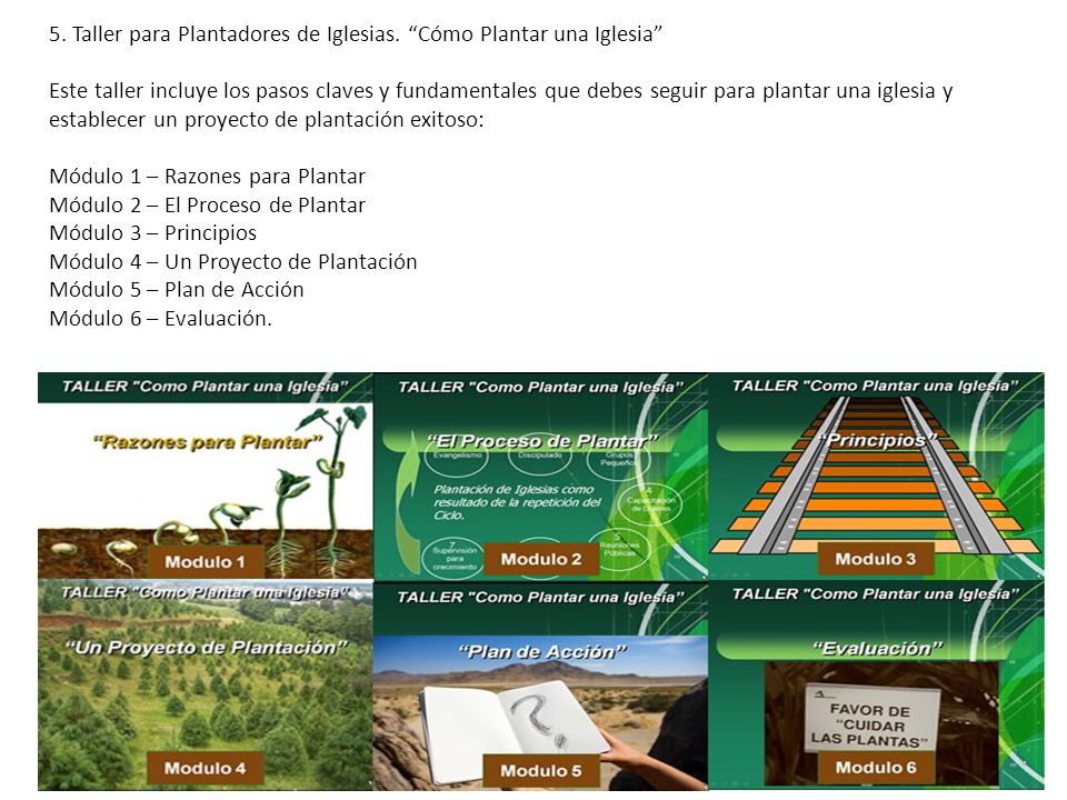 5. Taller para Plantadores de Iglesias. Cómo Plantar una Iglesia