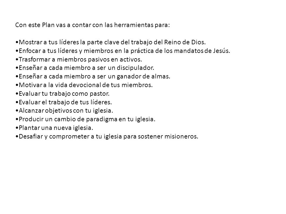 Con este Plan vas a contar con las herramientas para: