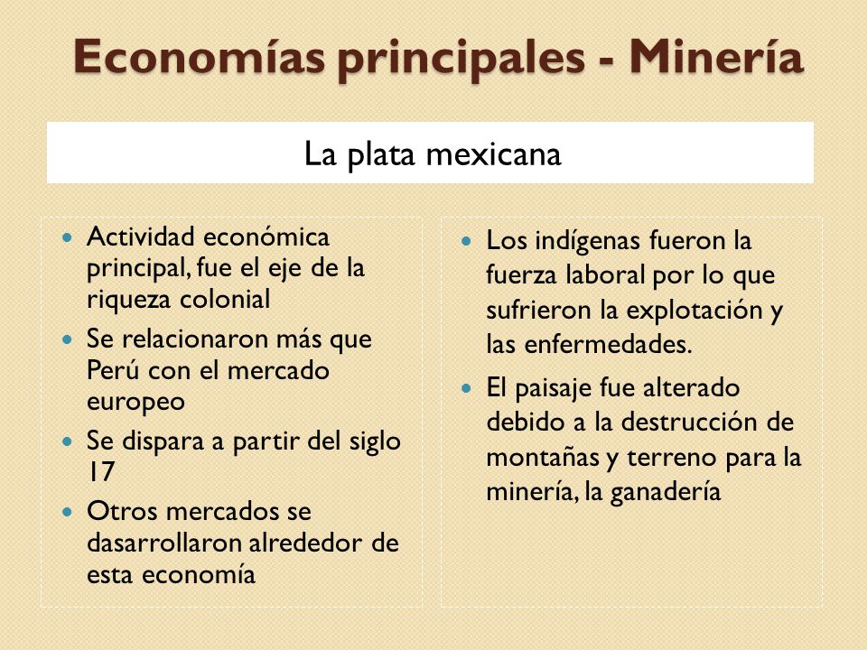 Economías principales - Minería
